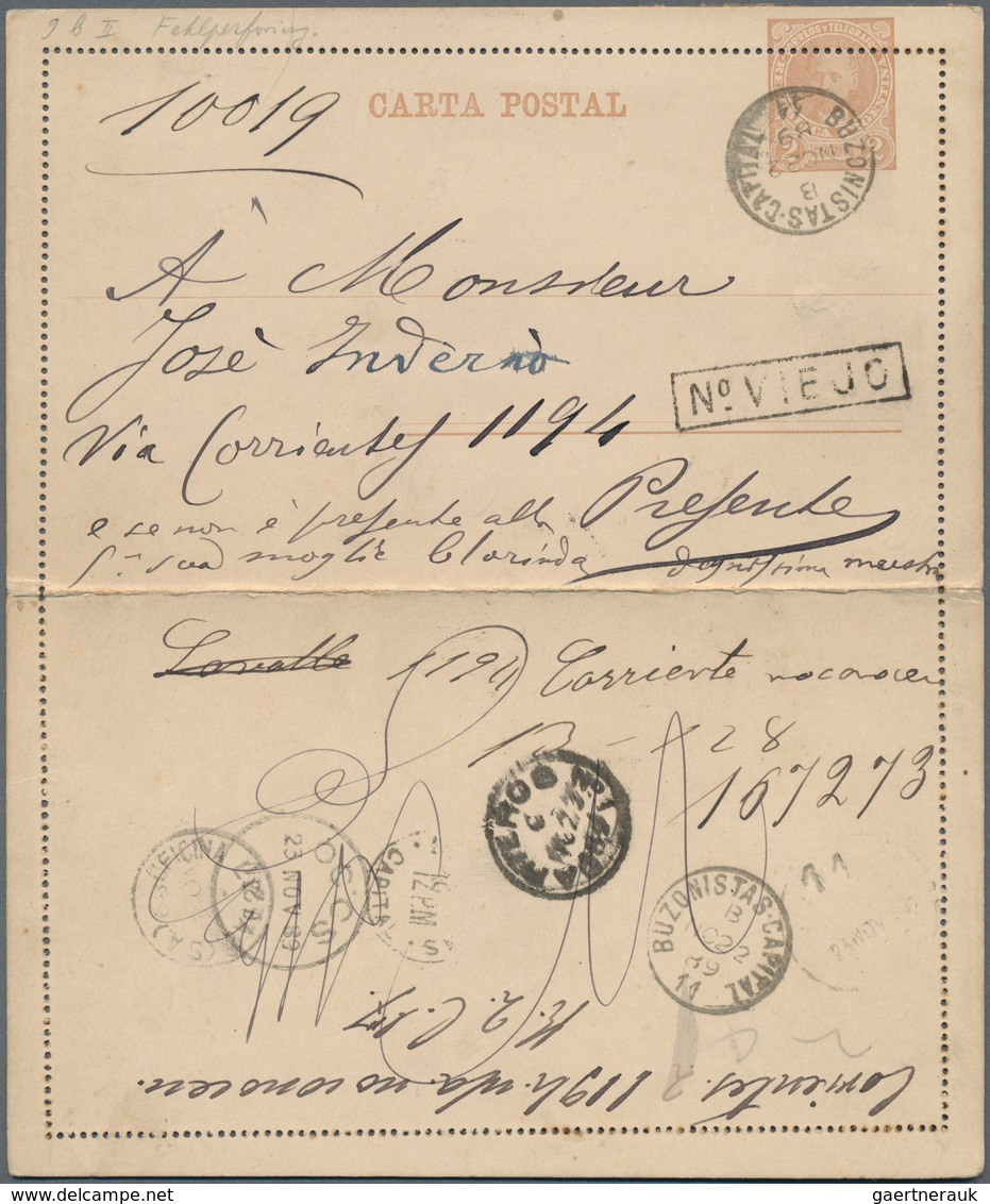 Argentinien - Ganzsachen: 1892, Stationery Letter Card M.J.Celman 2 C Pale-brown On Cream With IMPRI - Postal Stationery