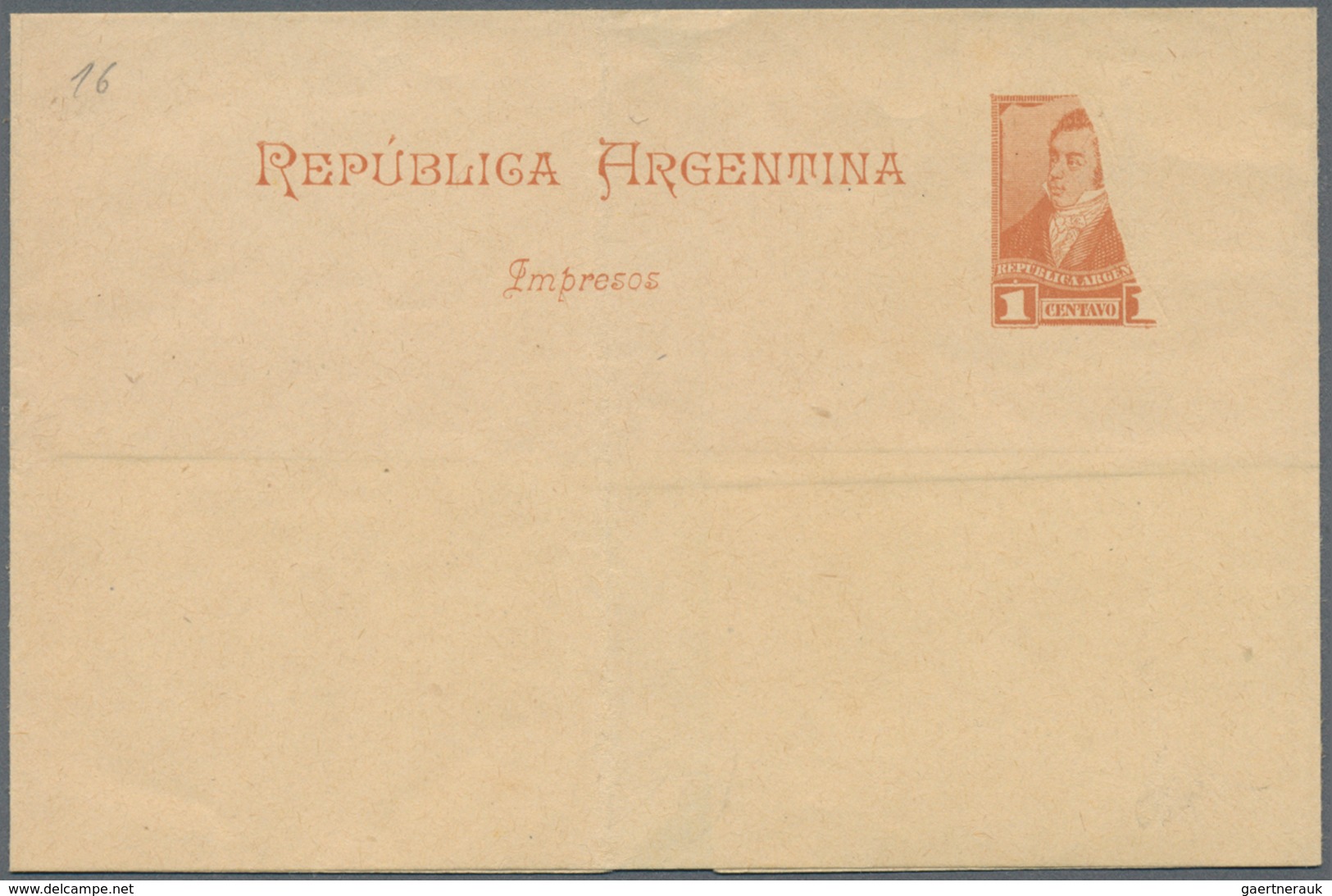 Argentinien - Ganzsachen: 1892, Stationery Wrapper Rivadiva 1 C Orane Brown On Wove Paper With PARTL - Ganzsachen