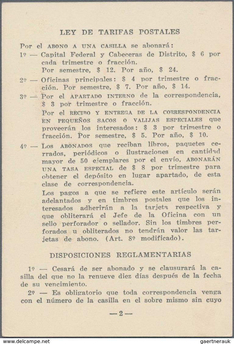Argentinien - Ganzsachen: 1932 Three Postal Stationery Cards To Rent A Post Office Box, Unusual Item - Postwaardestukken