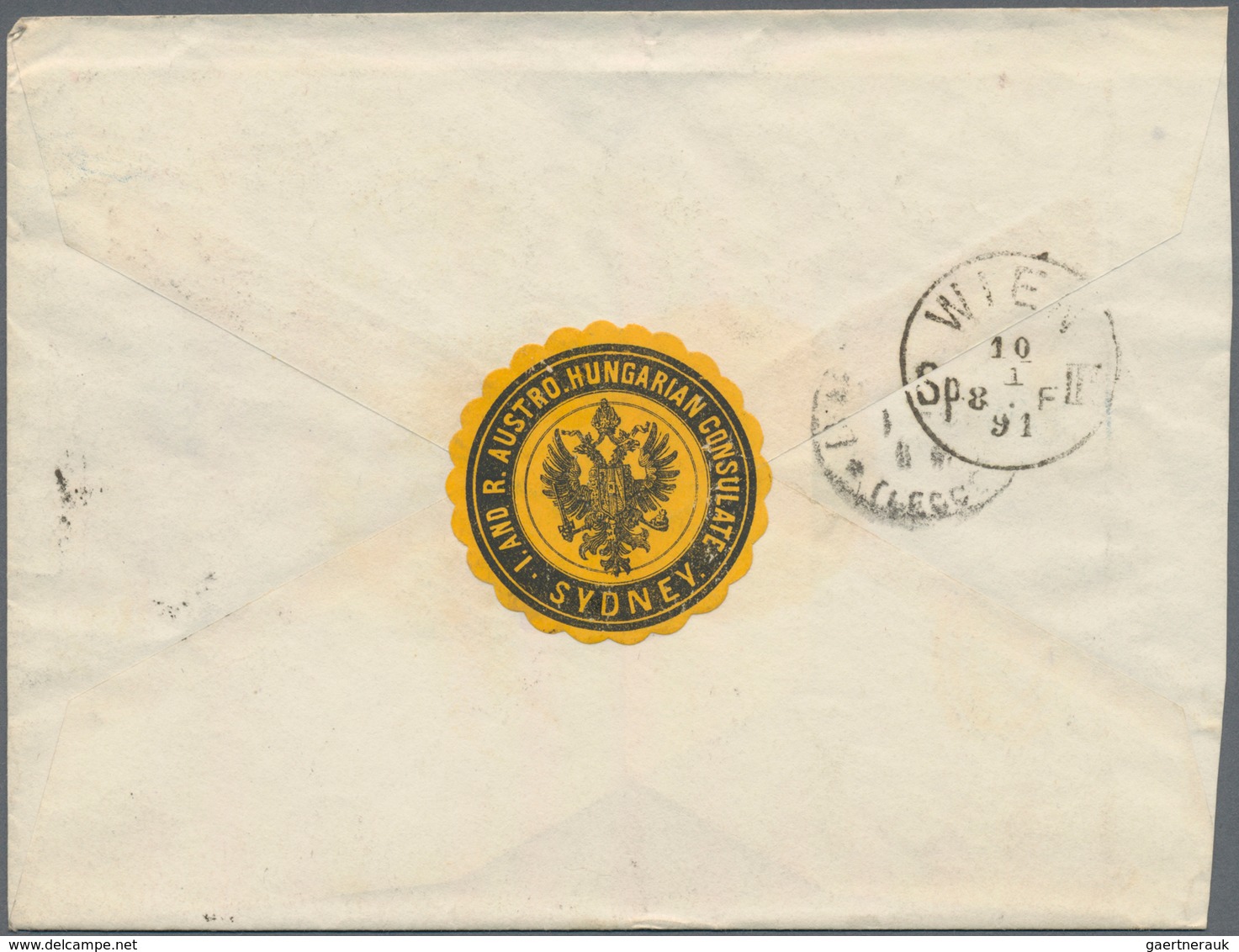 Neusüdwales: 1890 (8.12.), QV And Arms Of Colony 6d. Carmine Single Use On Cover From SYDNEY Per 'Ka - Briefe U. Dokumente