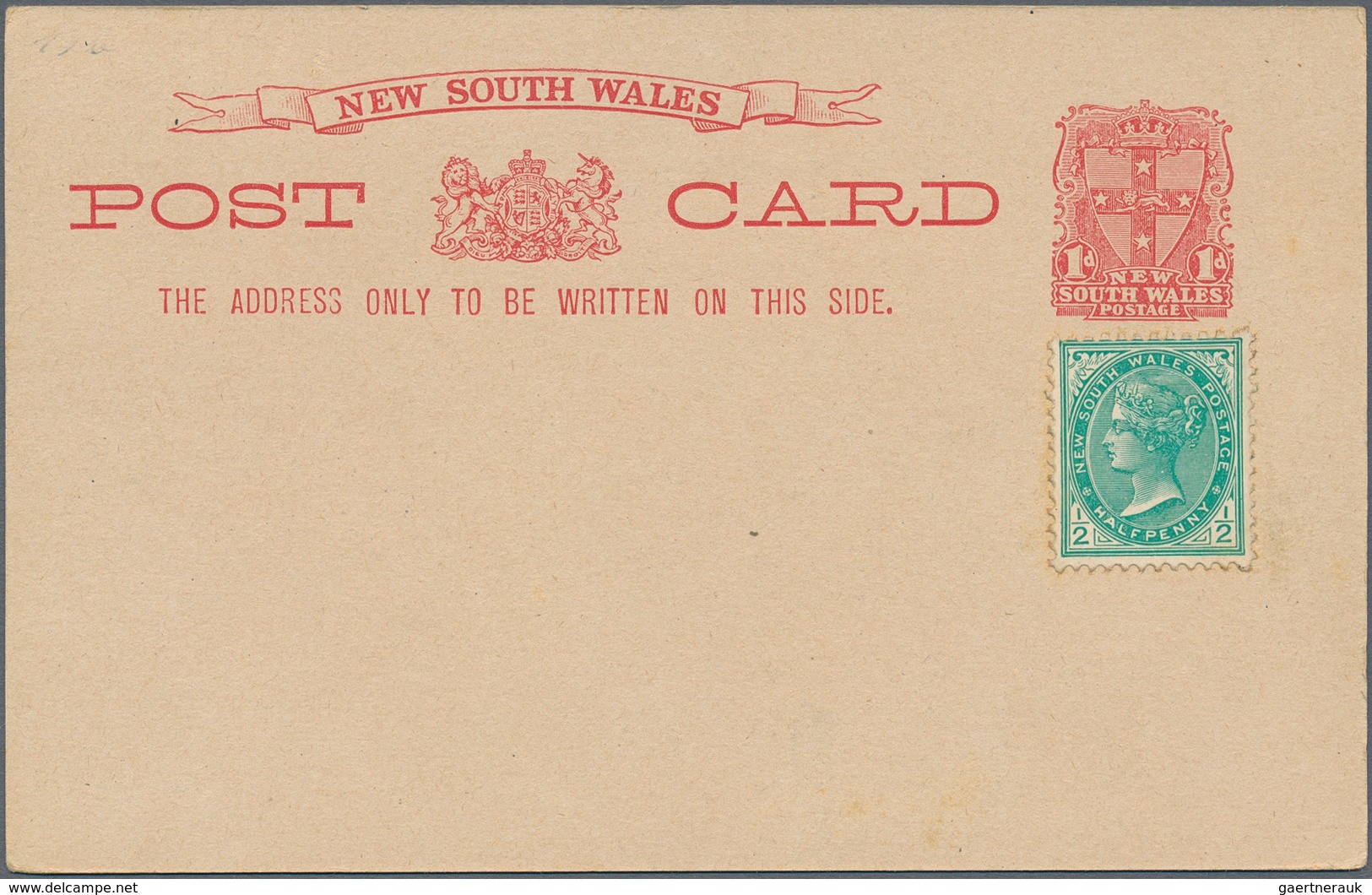 Neusüdwales: 1897, five pictorial stat. postcards Coat of arms 1d. red headed 'Greetings' or 'Christ