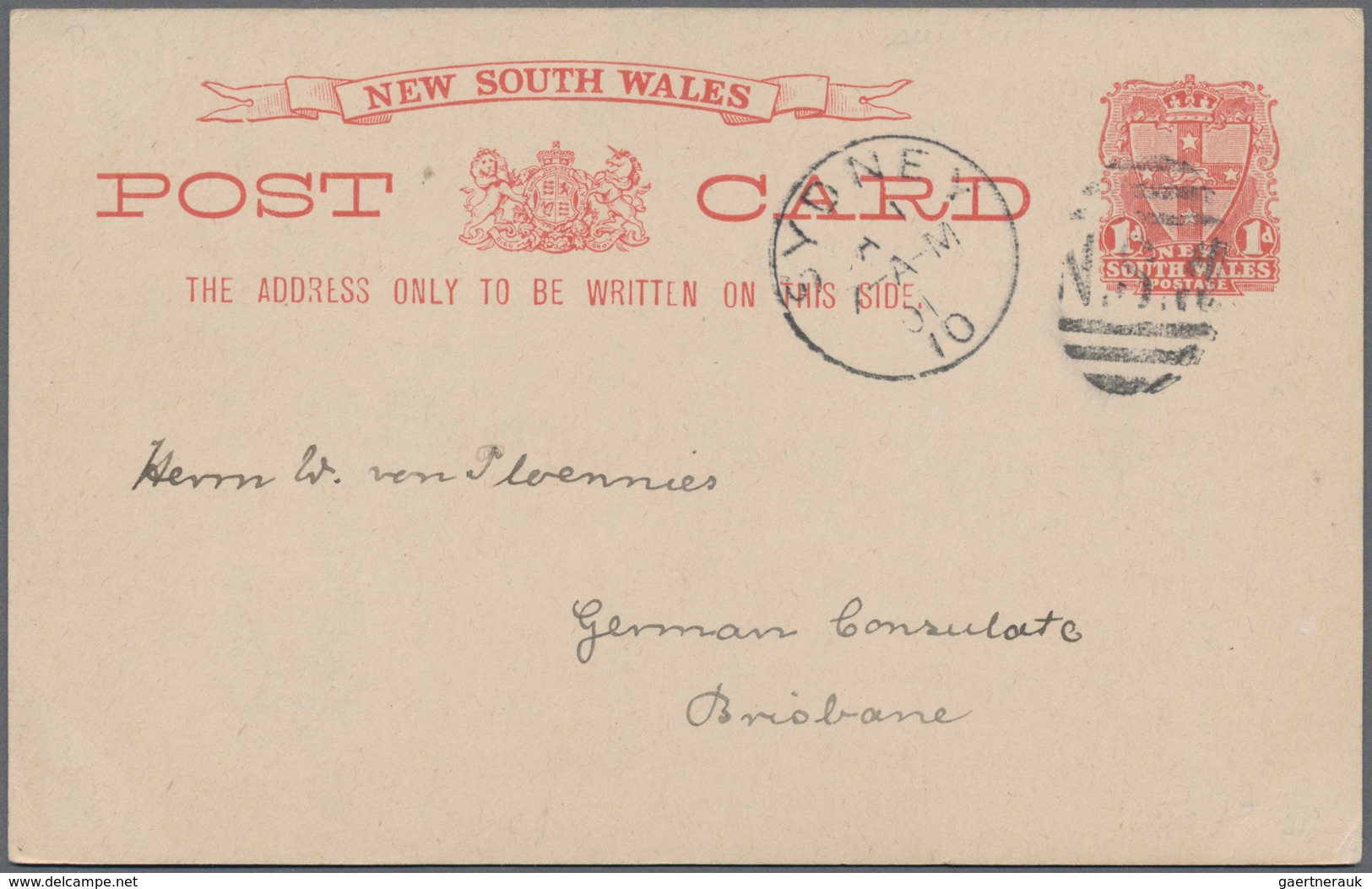 Neusüdwales: 1898, Three Stat. Postcards 'coat Of Arms' 1d Red With Pictures On Reverse 'HAWKESBURY - Brieven En Documenten