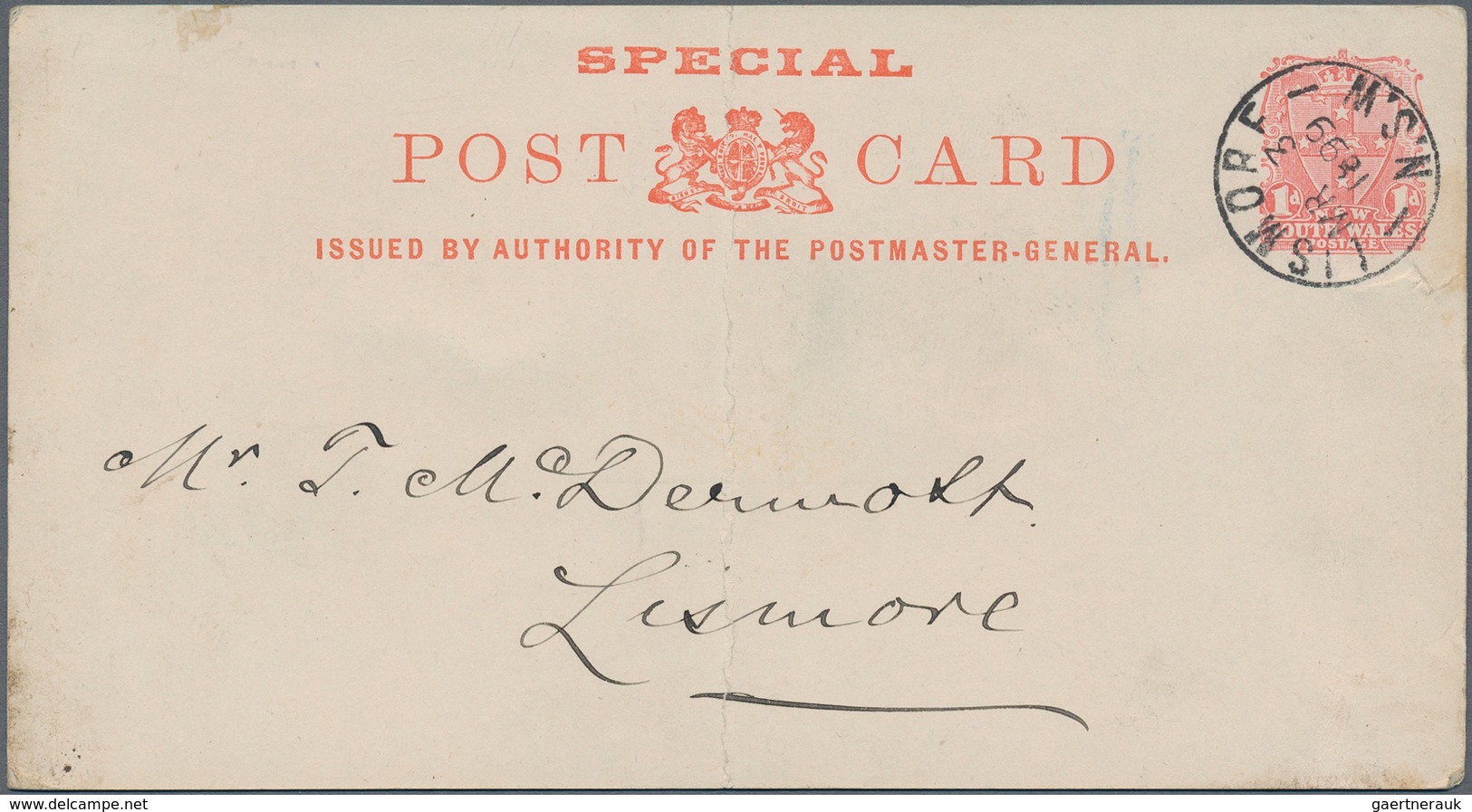 Neusüdwales: 1899 (3.3.), PTPO Stat. Postcard 1d. Red Headed 'Special Post Card' With Printed Advert - Covers & Documents