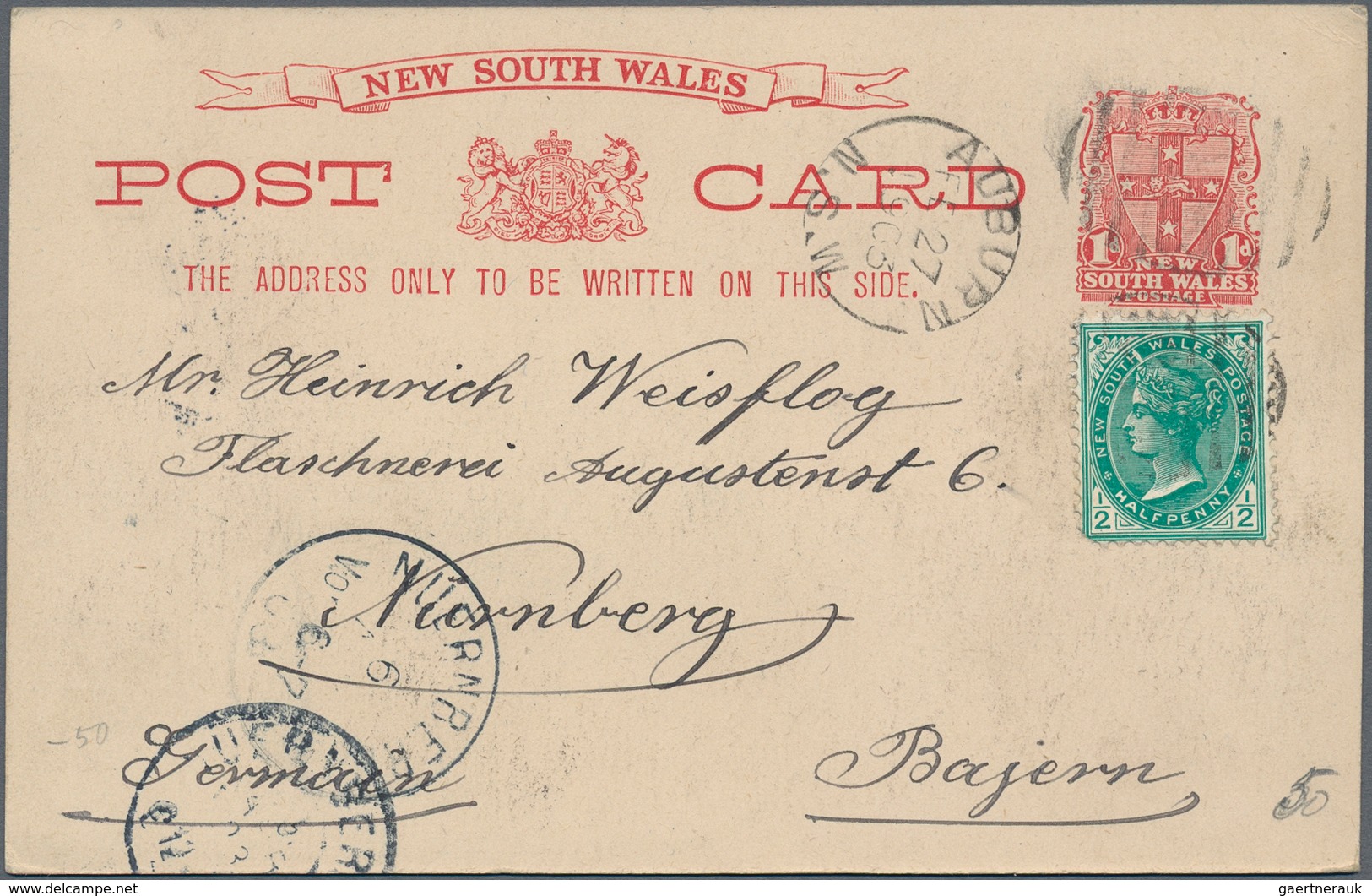 Neusüdwales: 1899/1906, five pictorial stat. postcards Coat of arms 1d. red with pictures on reverse