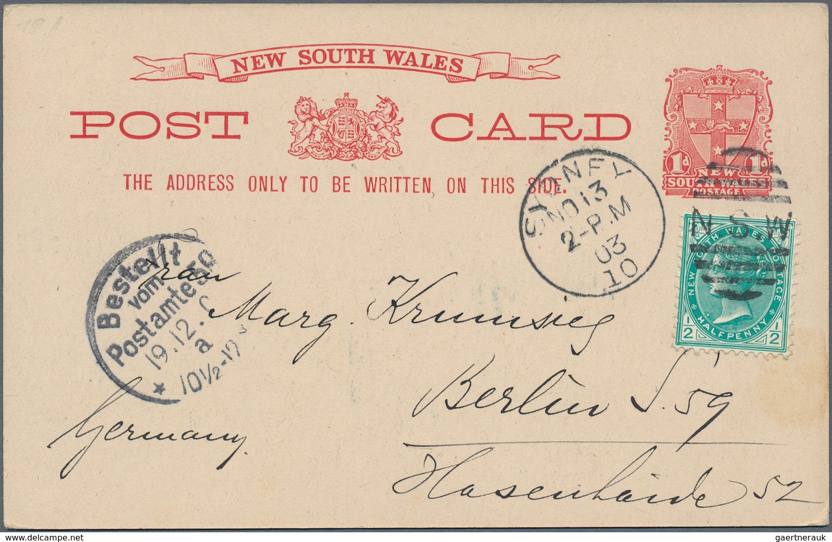 Neusüdwales: 1899/1906, five pictorial stat. postcards Coat of arms 1d. red with pictures on reverse