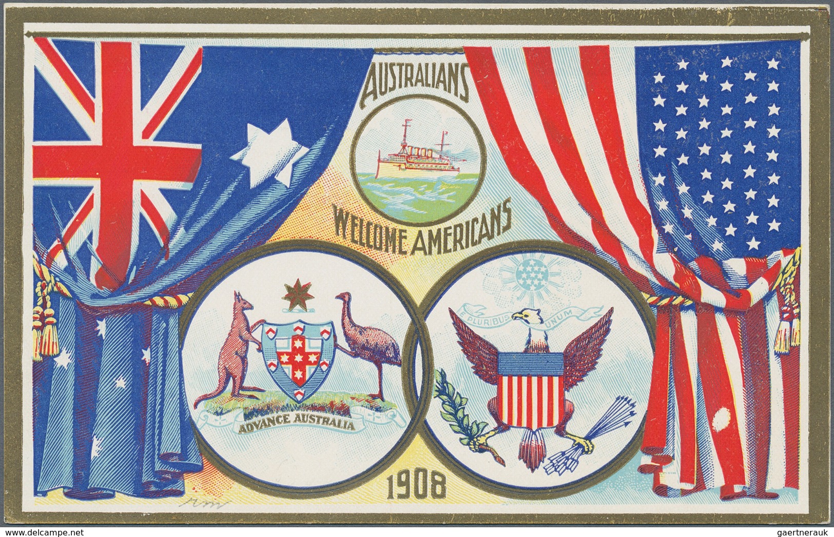 Neusüdwales: 1908, Stat. Postcards 1d. Red And 1½d. Blue For The Visit Of The AMERICAN FLEET, Unused - Covers & Documents