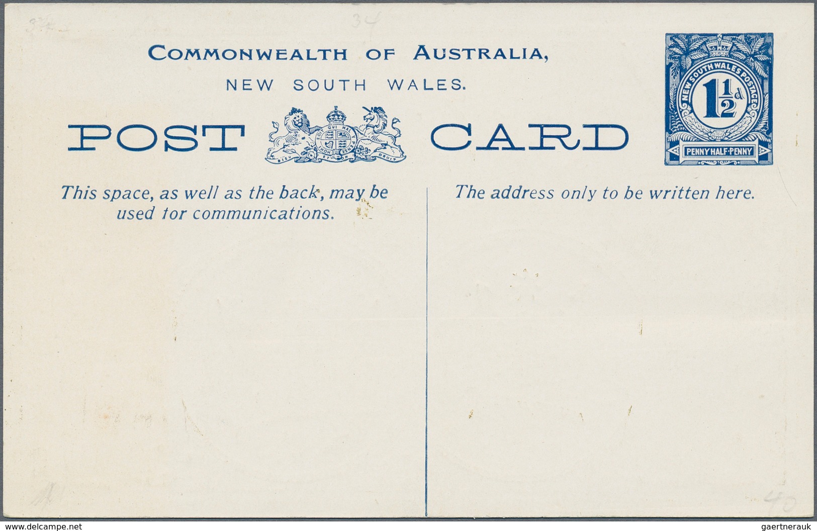 Neusüdwales: 1908, Stat. Postcards 1d. Red And 1½d. Blue For The Visit Of The AMERICAN FLEET, Unused - Briefe U. Dokumente