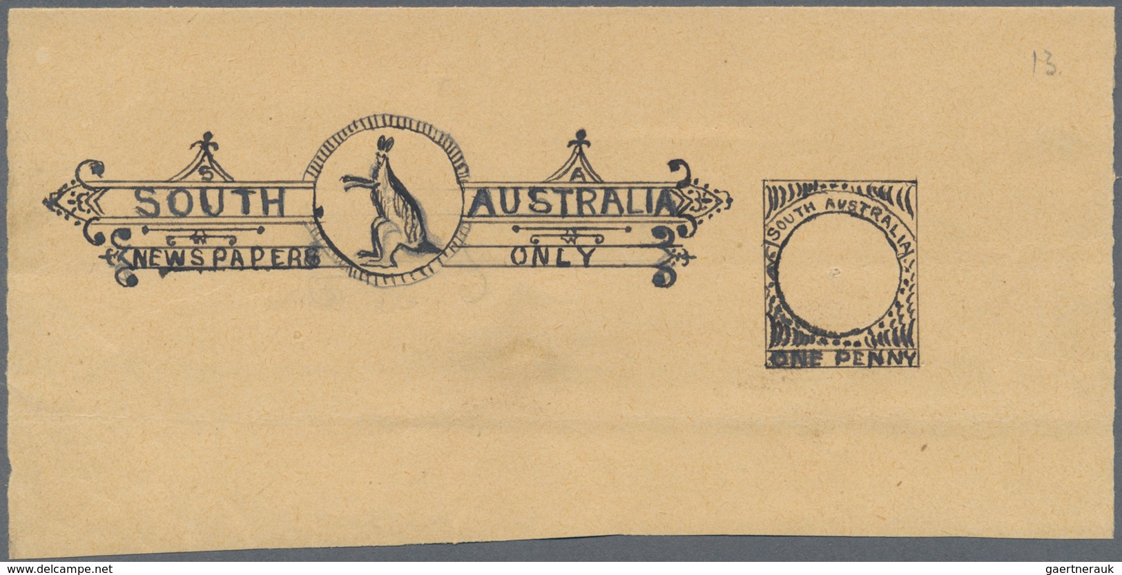 Südaustralien: 1890’s, Wrapper Design Competition ESSAY ('Amateur' No. 13) Of Heading Of Wrapper 'Ne - Covers & Documents