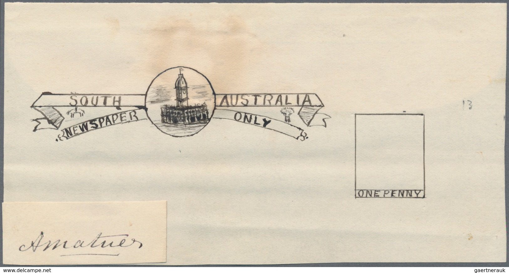 Südaustralien: 1890’s, Wrapper Design Competition ESSAY ('Amateur' No. 13) Of Heading Of Wrapper 'Ne - Lettres & Documents