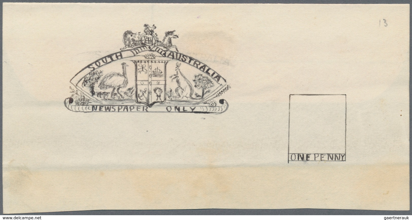 Südaustralien: 1890’s, Wrapper Design Competition ESSAY ('Amateur' No. 13) Of Heading Of Wrapper 'Ne - Brieven En Documenten