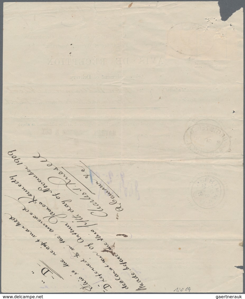 Westaustralien: 1909, Avis De Reception Form For A Local Registered Letter "PERTH 8 SP 09" Bearing ½ - Briefe U. Dokumente