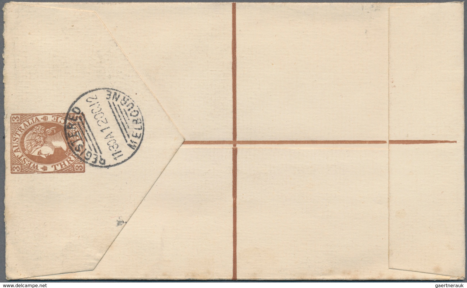 Westaustralien: 1912 (12.10.), Registered Letter QV 3d. Brown (text In Brown) Uprated With Swan 2d. - Covers & Documents