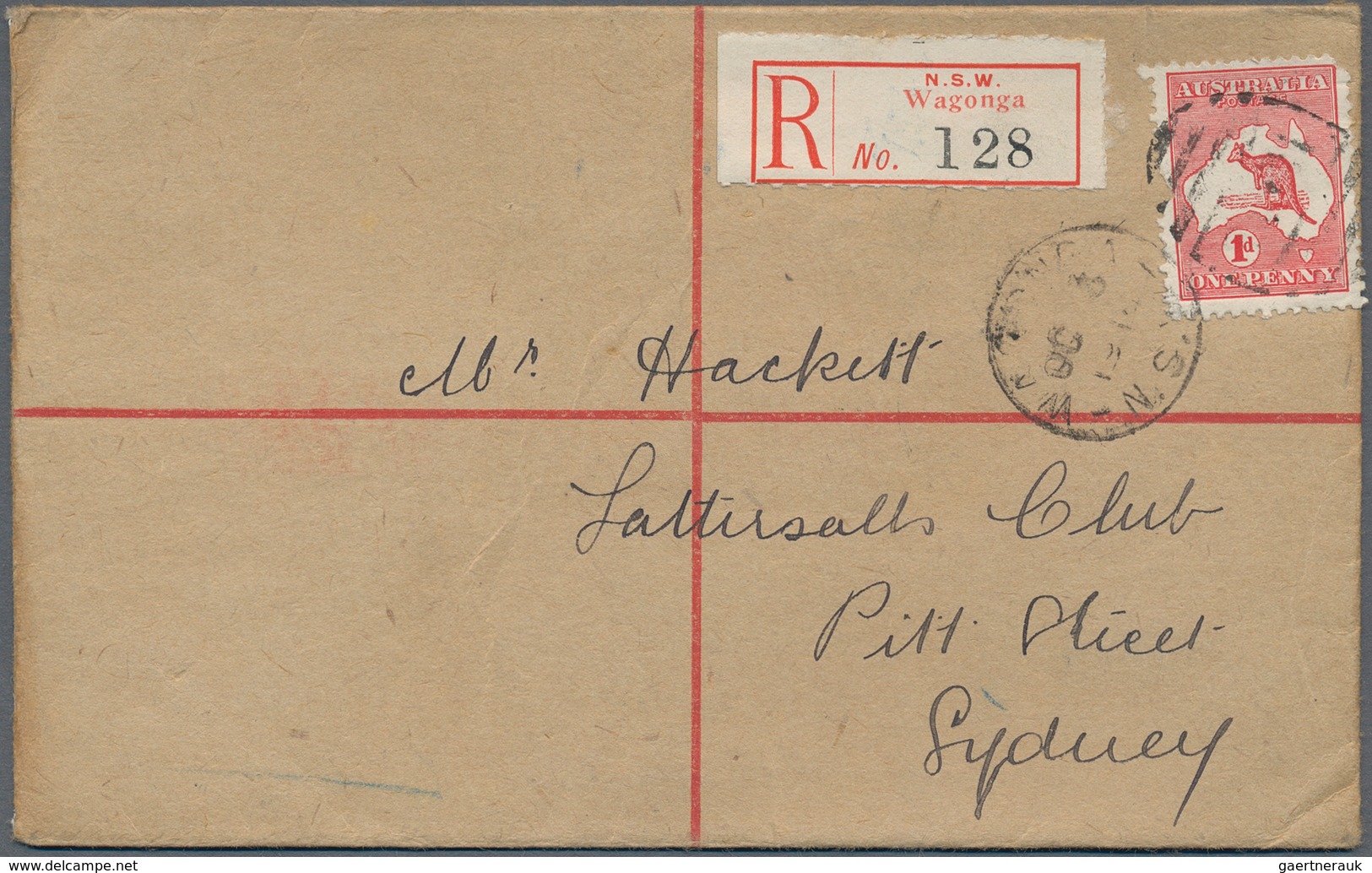 Australien: 1914 (3.10.), NSW Registered Letter 3d. Uprated With Kangaroo 1d. Red (corner Fault) Use - Mint Stamps