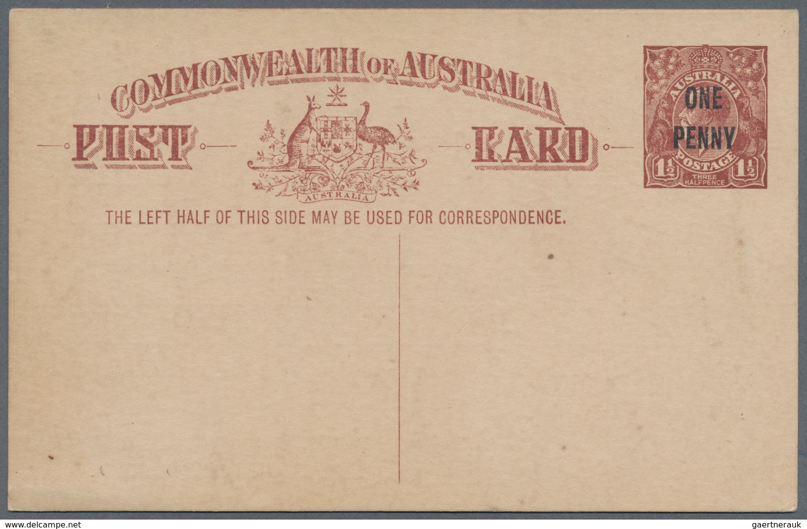 Australien - Ganzsachen: 1923, Four Different Postcards KGV 1½d. Emerald-green And 1½d. Brown Both W - Ganzsachen