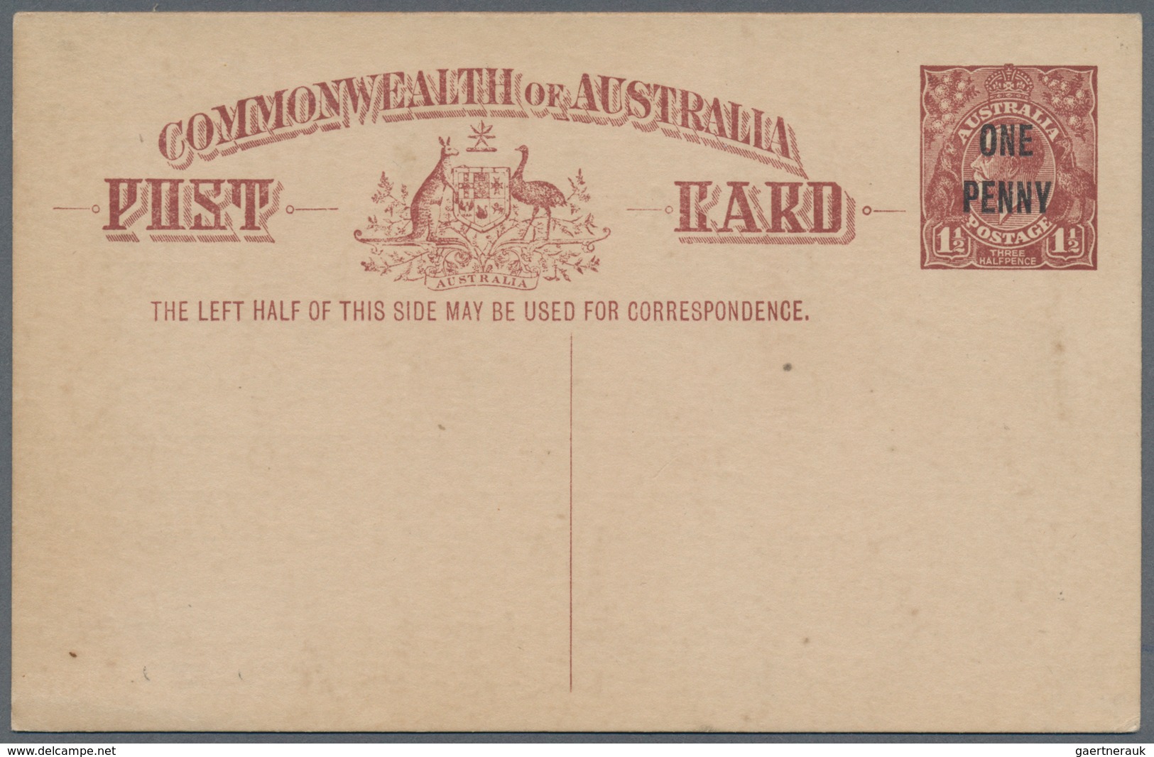 Australien - Ganzsachen: 1923, Four Different Postcards KGV 1½d. Emerald-green And 1½d. Brown Both W - Postal Stationery