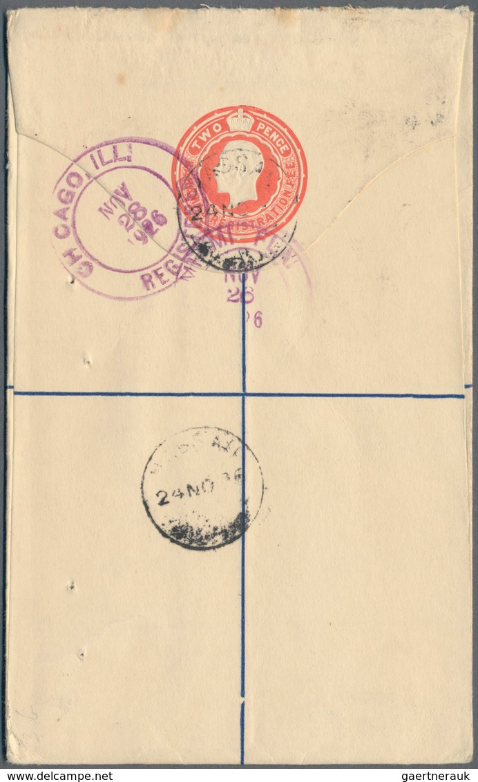 Bahamas: 1926 (12.11.), Registered Letter KGV 2d. Red (flap On Reverse) Uprated With KGV 1d. Carmine - Bahamas (1973-...)