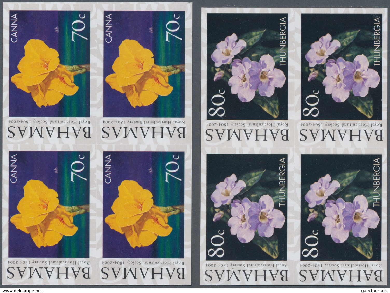Bahamas: 2004. Complete Set "200 Years Royal Horticultural Society (RHS)" (4 Values) In IMPERFORATE - Bahamas (1973-...)