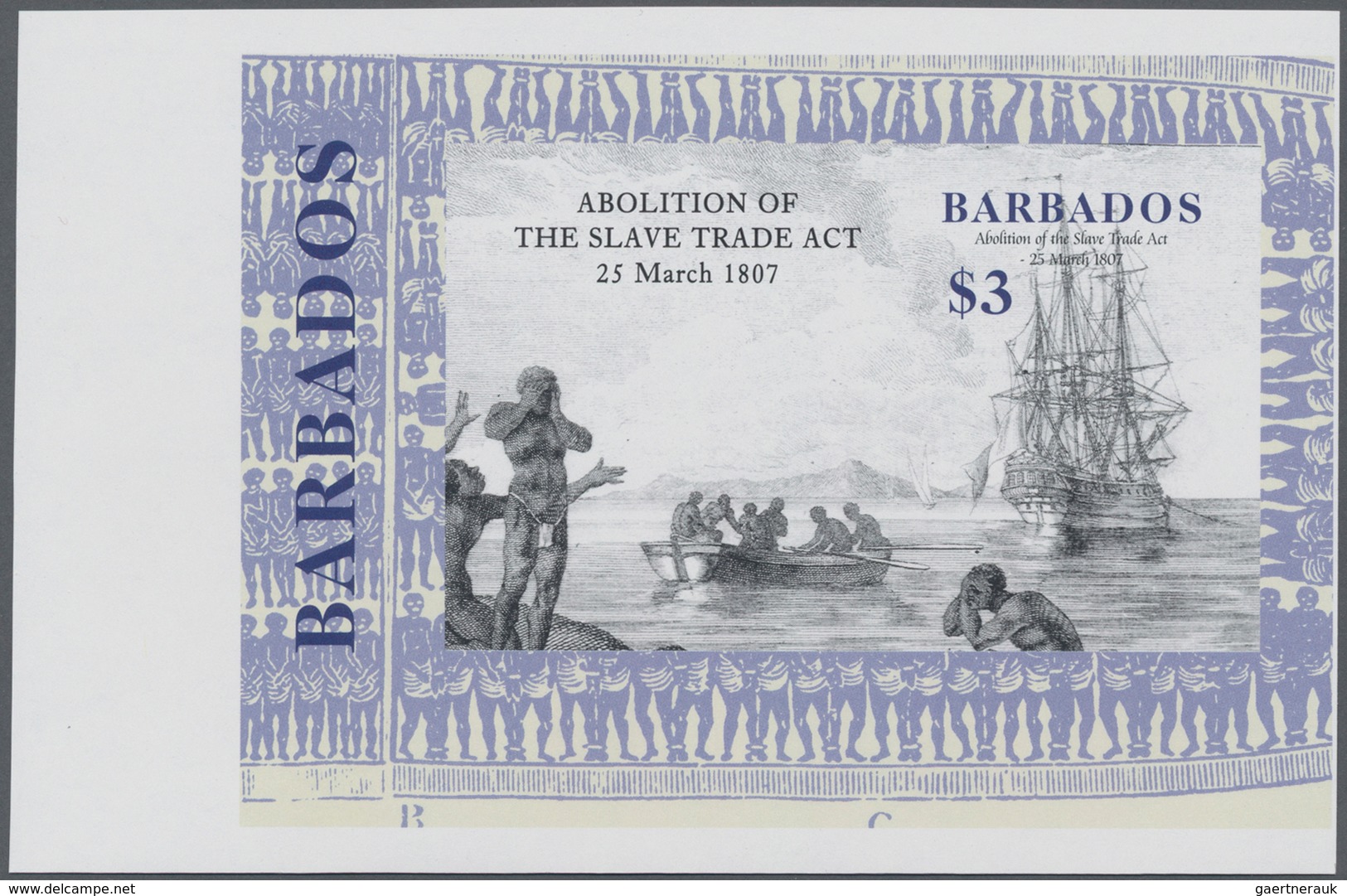 Barbados: 2007, Bicentenary Of Abolition Of The Slave Trade Act Complete Set Of Four In Vertical Or - Barbados (1966-...)