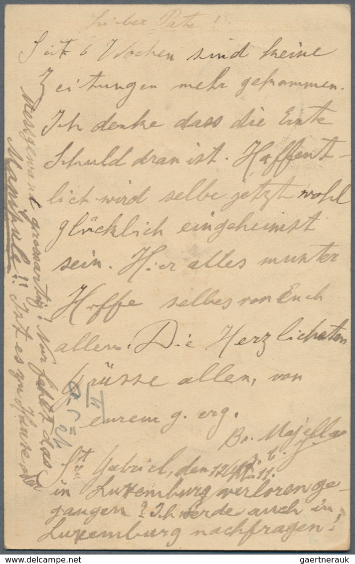 Belgisch-Kongo: 1911, "10" On 15 Cent. Stationery Card From "LEOPOLDVILLE 30 OCT 11" To Wiltz, Luxem - Other & Unclassified