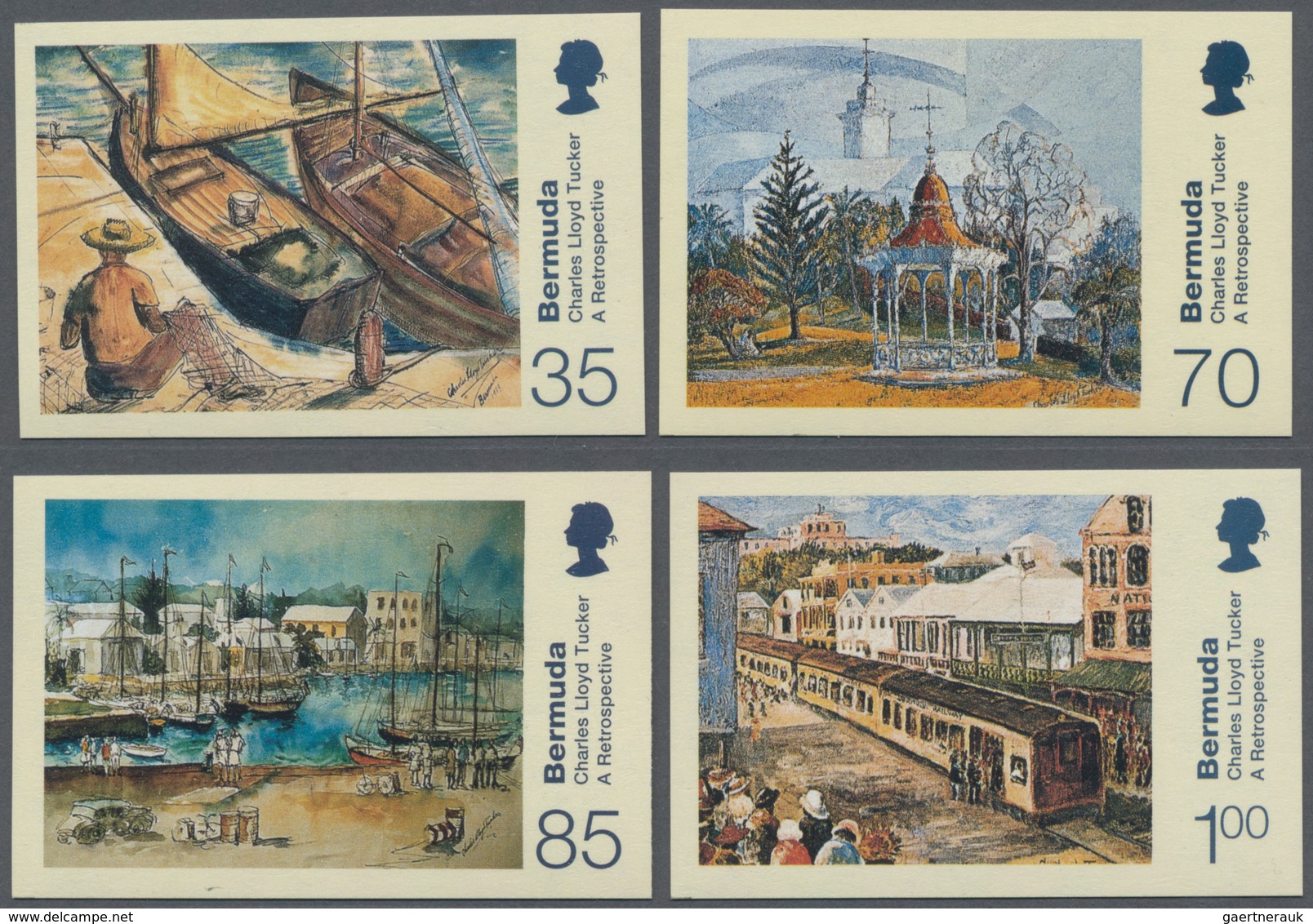 Bermuda-Inseln: 2001, Paintings From Charles Lloyd Tucker Complete IMPERFORATE Set Of Four, Mint Nev - Bermuda