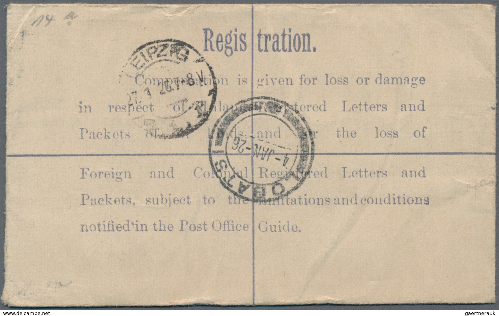 Betschuanaland: 1926 (4.1.), Registered Letter KGV 4d. Deep-green Optd. 'DUTY 5½d.' Uprated With KGV - 1885-1964 Protectoraat Van Bechuanaland