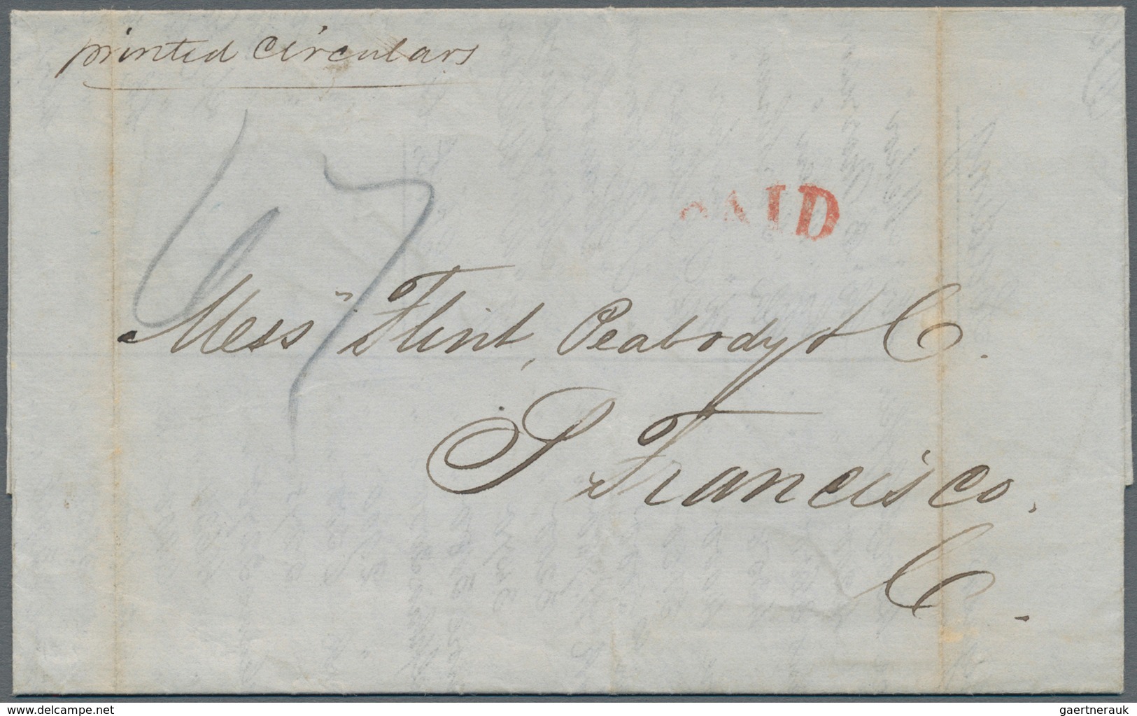 Brasilien - Vorphilatelie: 1855, Printed Circular From RIO DE JANEIRO, Dated 6th Sept.1855, To San F - Prephilately