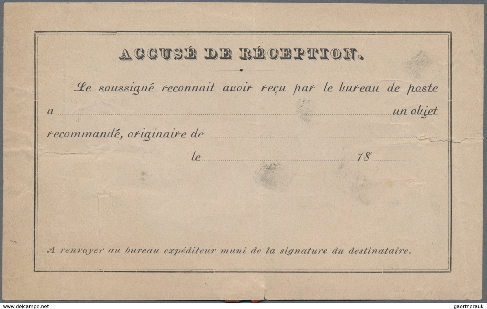 Brasilien: 1879, Avis De Reception, Dom Pedro 100r. Green Single Franking At Correct Rate On Receipt - Other & Unclassified