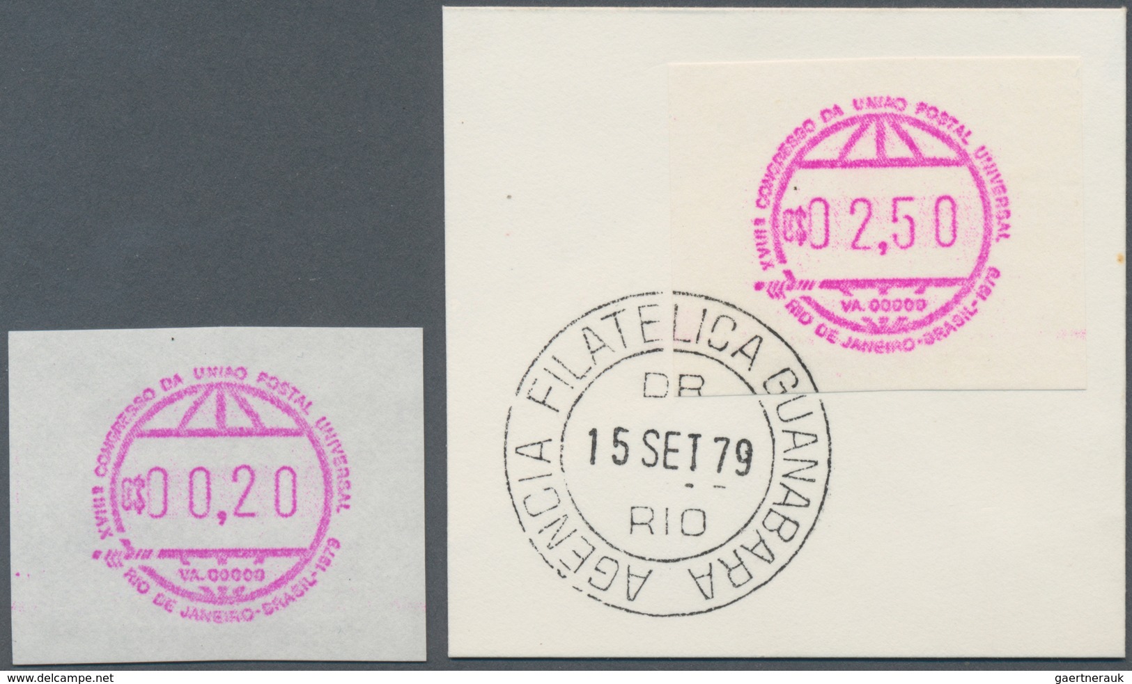 Brasilien - Automatenmarken: 1979, 15 Sep, UPU Congress, 0.20cr. Lilac Mint Never Hinged And 2.50cr. - Vignettes D'affranchissement (Frama)