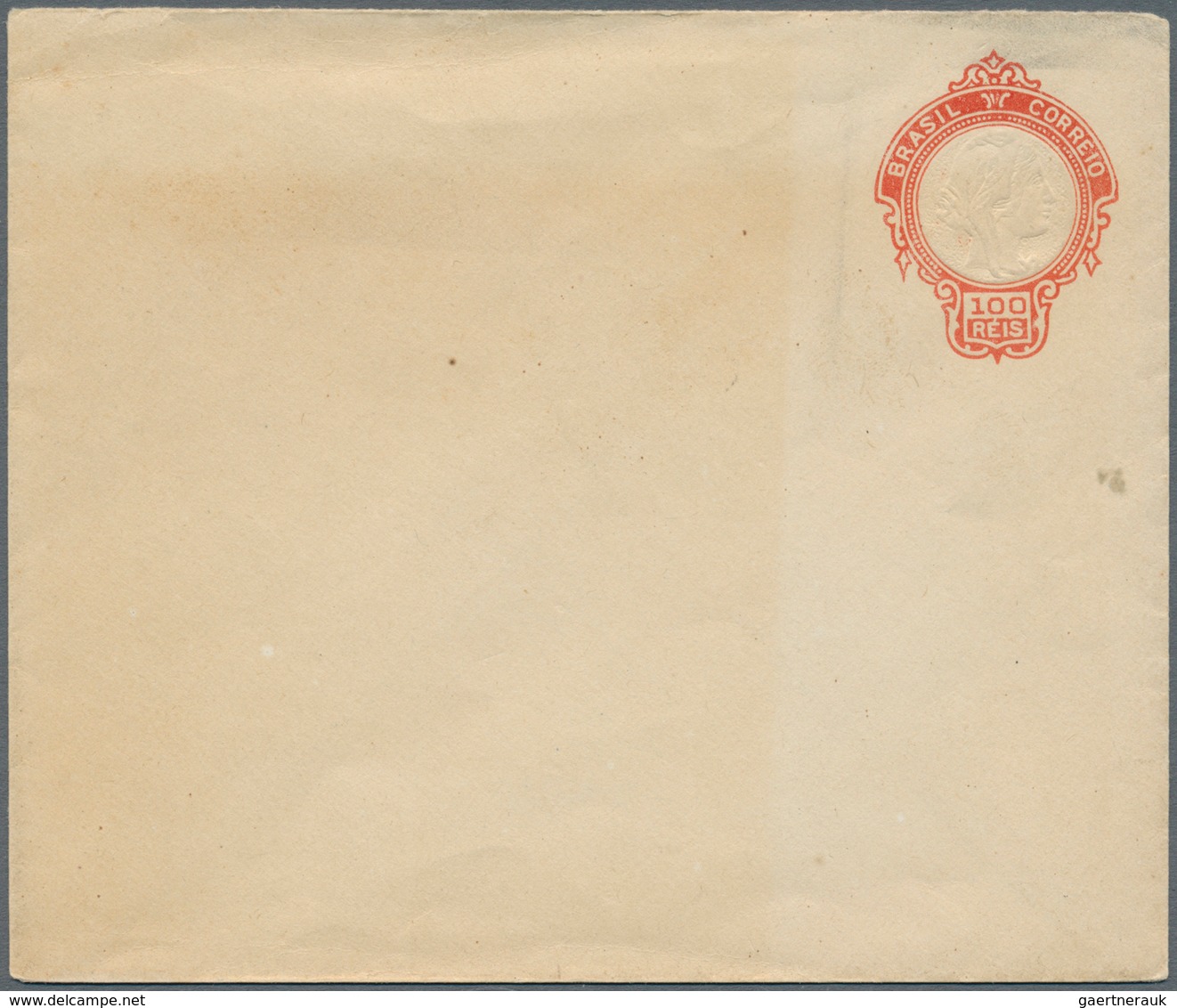 Brasilien - Ganzsachen: 1920: 100 R, Postal Stationery Envelope, Type II Without Return Address Line - Postwaardestukken