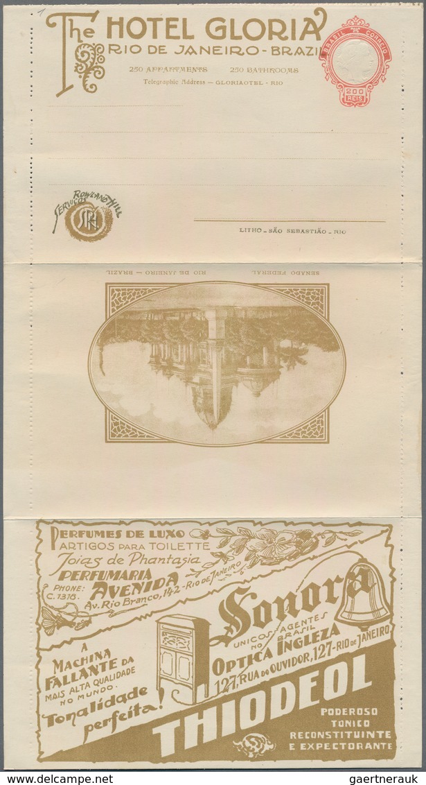 Brasilien - Ganzsachen: 1927, Stationery Advertising Letter Sheet 200 Reis "The Hotel Gloria, Rio De - Postwaardestukken