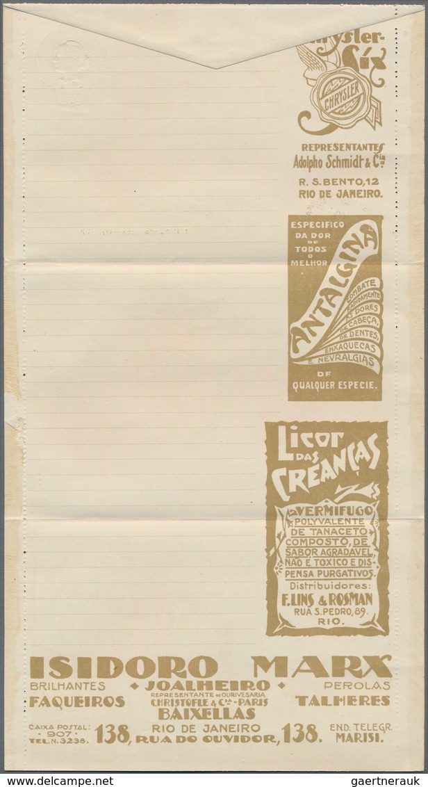 Brasilien - Ganzsachen: 1927, Stationery Advertising Letter Sheet 200 Reis "The Hotel Gloria, Rio De - Postwaardestukken