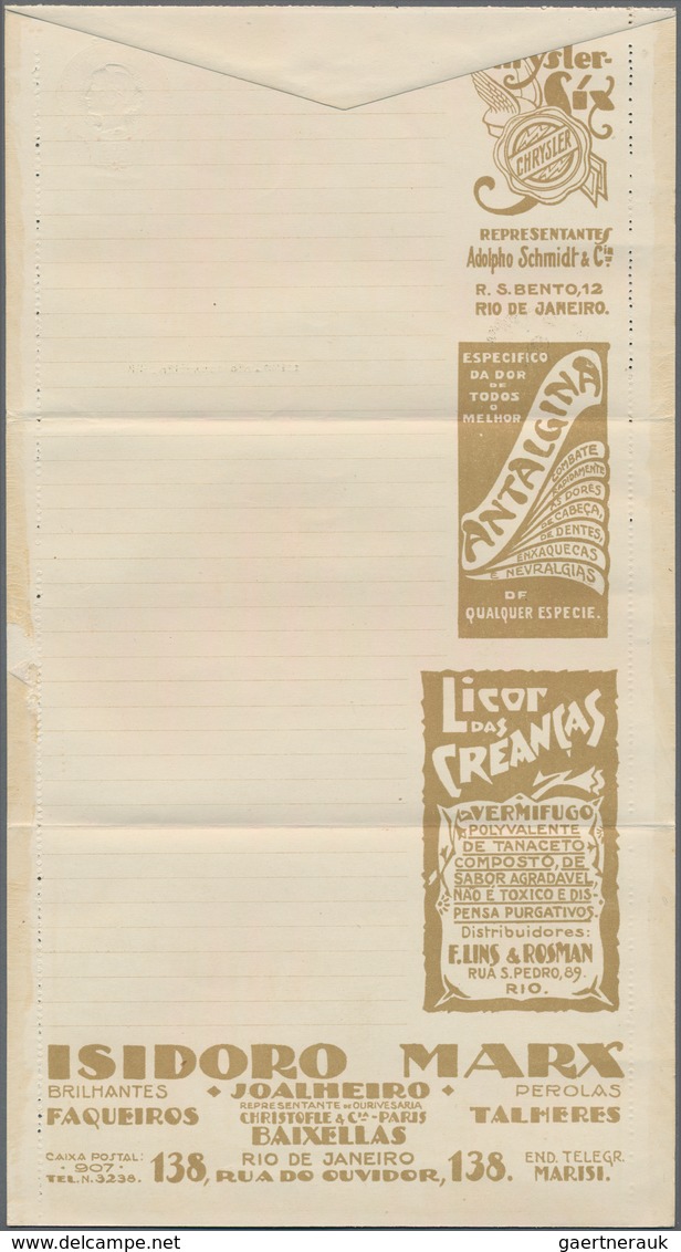 Brasilien - Ganzsachen: 1927, Stationery Advertising Letter Sheet 200 Reis "The Hotel Gloria, Rio De - Postal Stationery