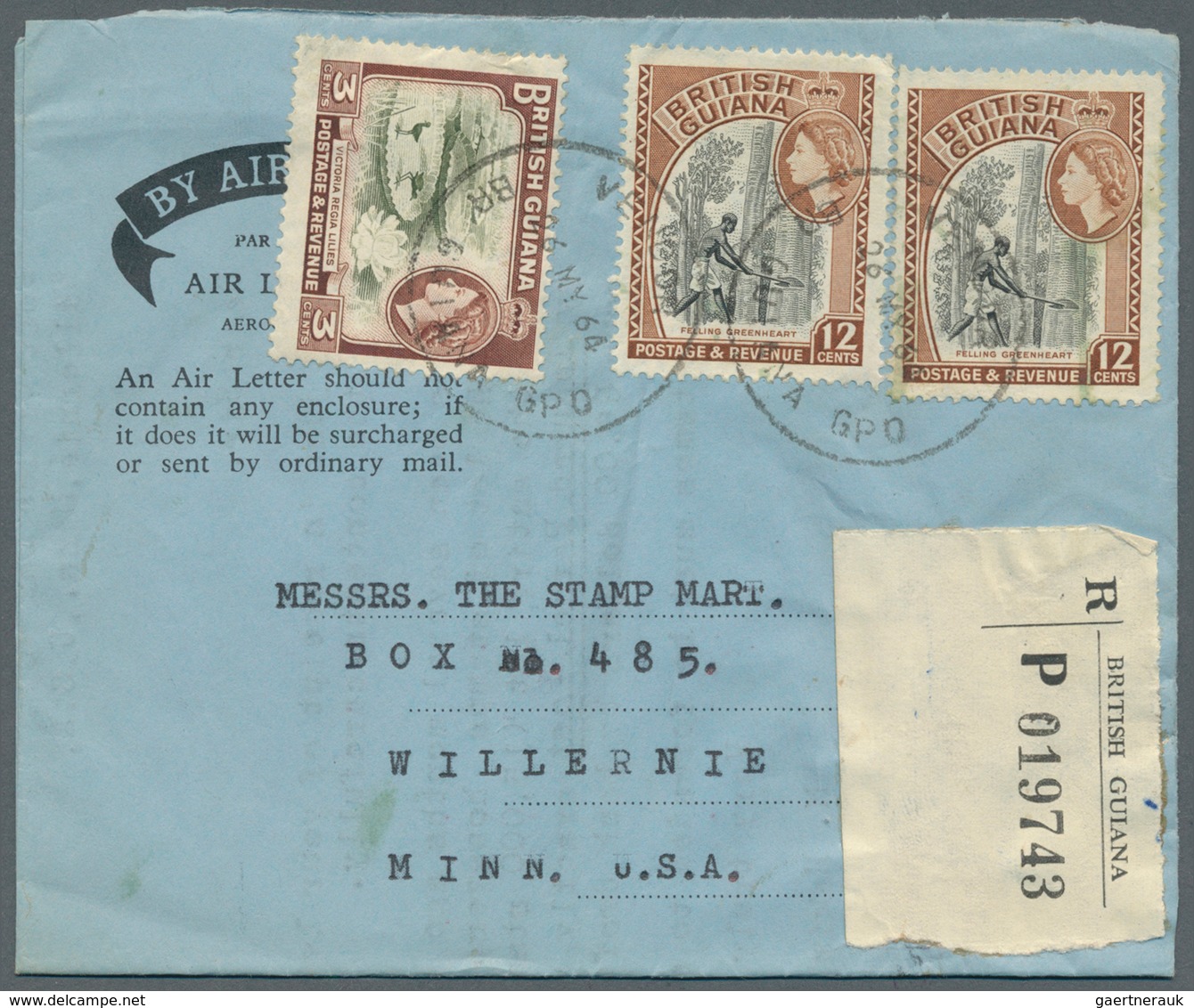 Britisch-Guyana: 1950/1971, Five Formular AIRLETTERS Bearing Different Definitives All Commercially - British Guiana (...-1966)