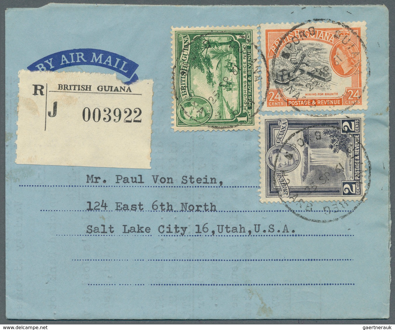 Britisch-Guyana: 1950/1971, Five Formular AIRLETTERS Bearing Different Definitives All Commercially - Brits-Guiana (...-1966)