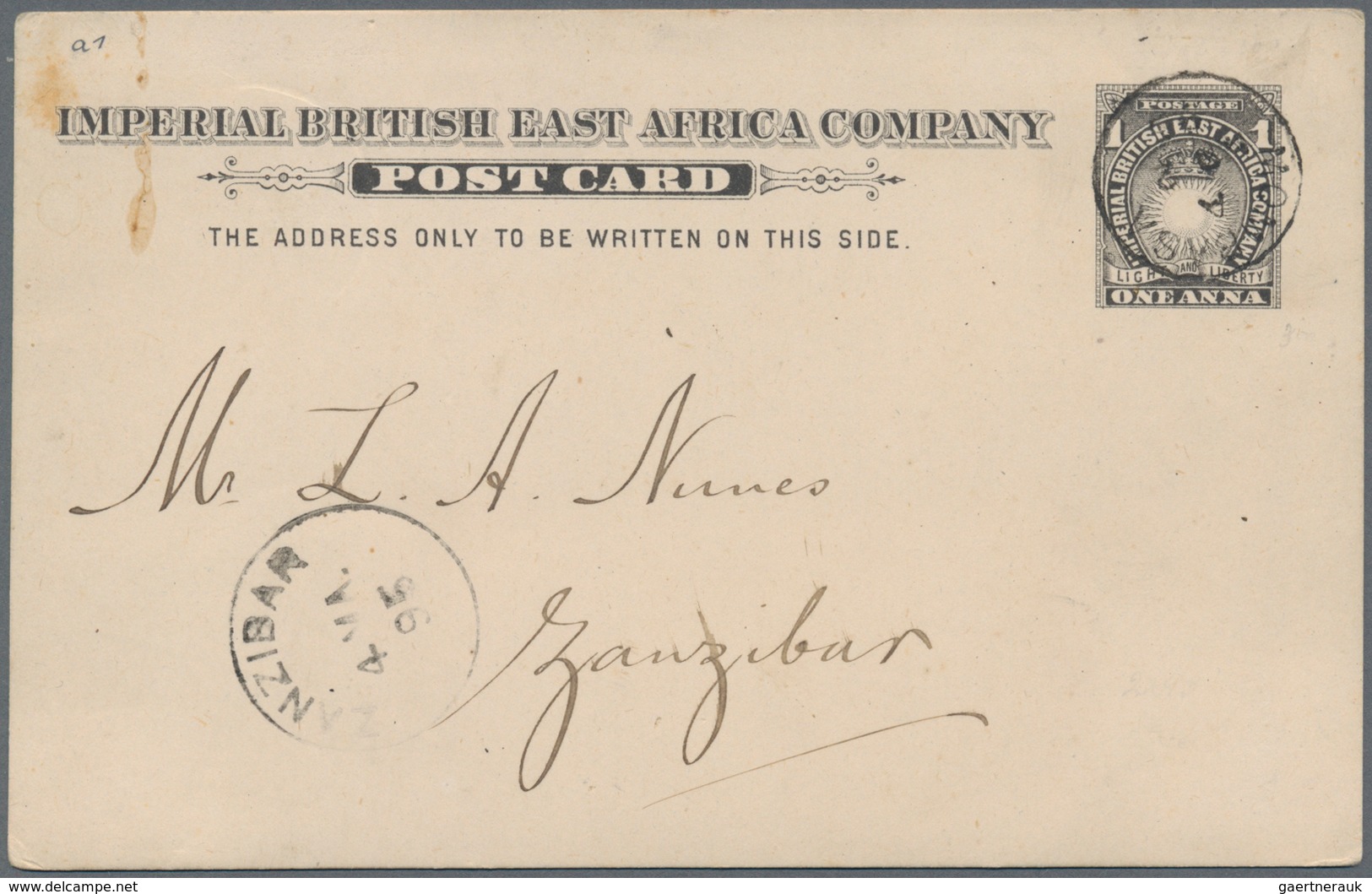 Britisch-Ostafrika Und Uganda: 1890, BRITISCH OSTAFRIKA-KOMPANIE, Mi. 1-3 Gestempelt, Sowie 1895 GSK - Protectoraten Van Oost-Afrika En Van Oeganda