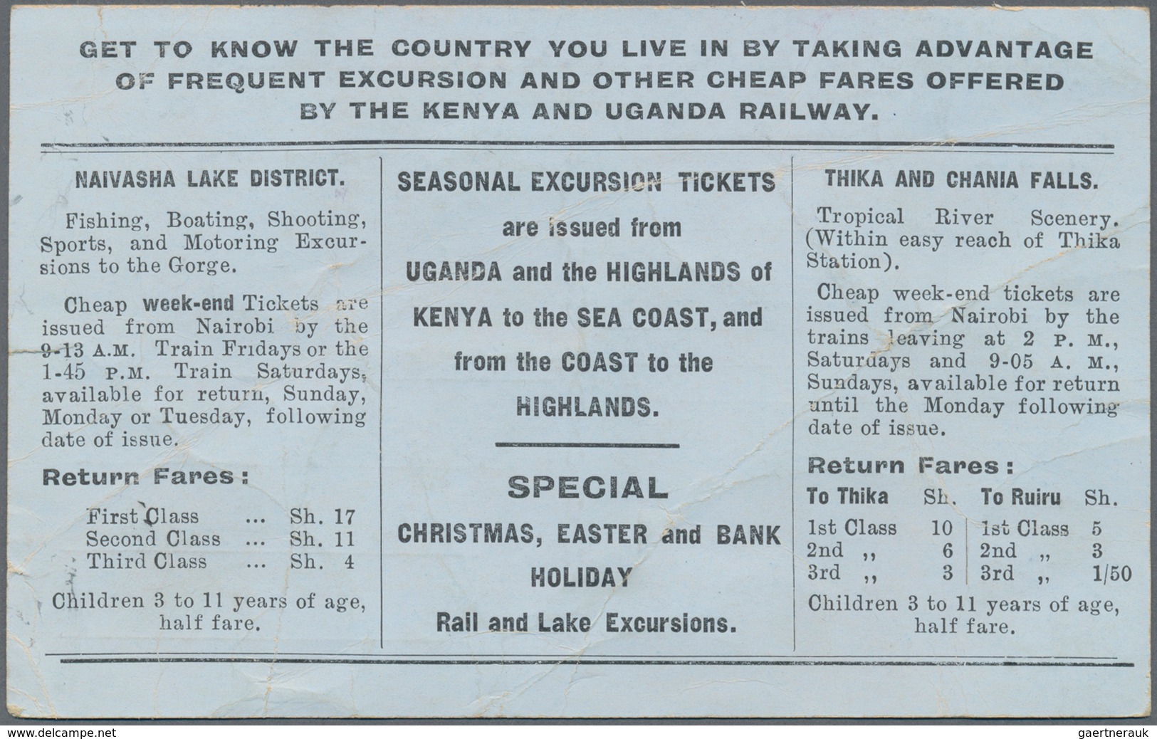 Britisch-Ostafrika Und Uganda: 1926 (21.12.), Stampless O.H.M.S. Postcard For 'Kenya And Uganda Rail - Protectoraten Van Oost-Afrika En Van Oeganda