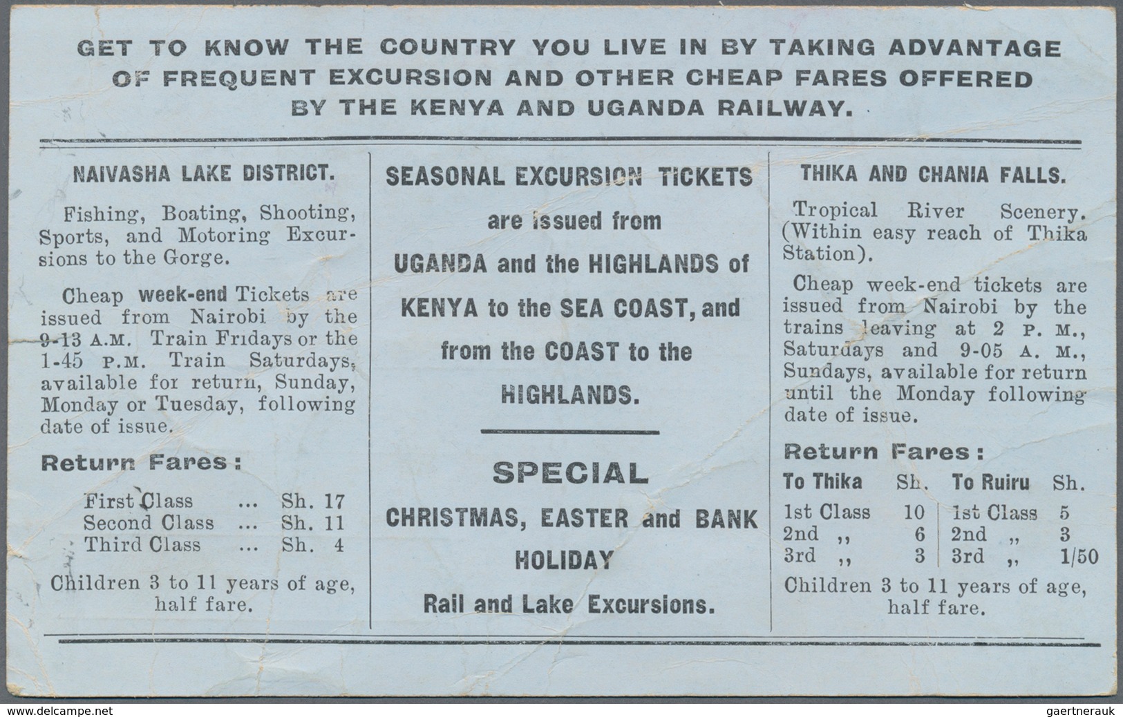 Britisch-Ostafrika Und Uganda: 1926 (21.12.), Stampless O.H.M.S. Postcard For 'Kenya And Uganda Rail - East Africa & Uganda Protectorates