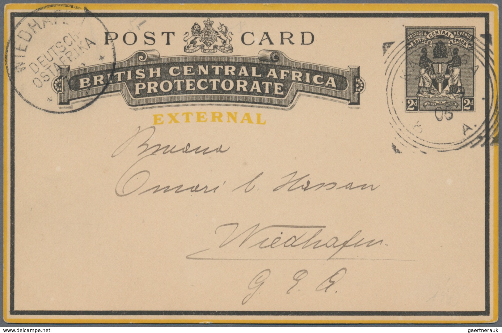 Britisch-Zentralafrika: 1898/1905, Three Stat. Postcards 'Coat Of Arms' 2d. Black (EXTERNAL) Commerc - Other & Unclassified