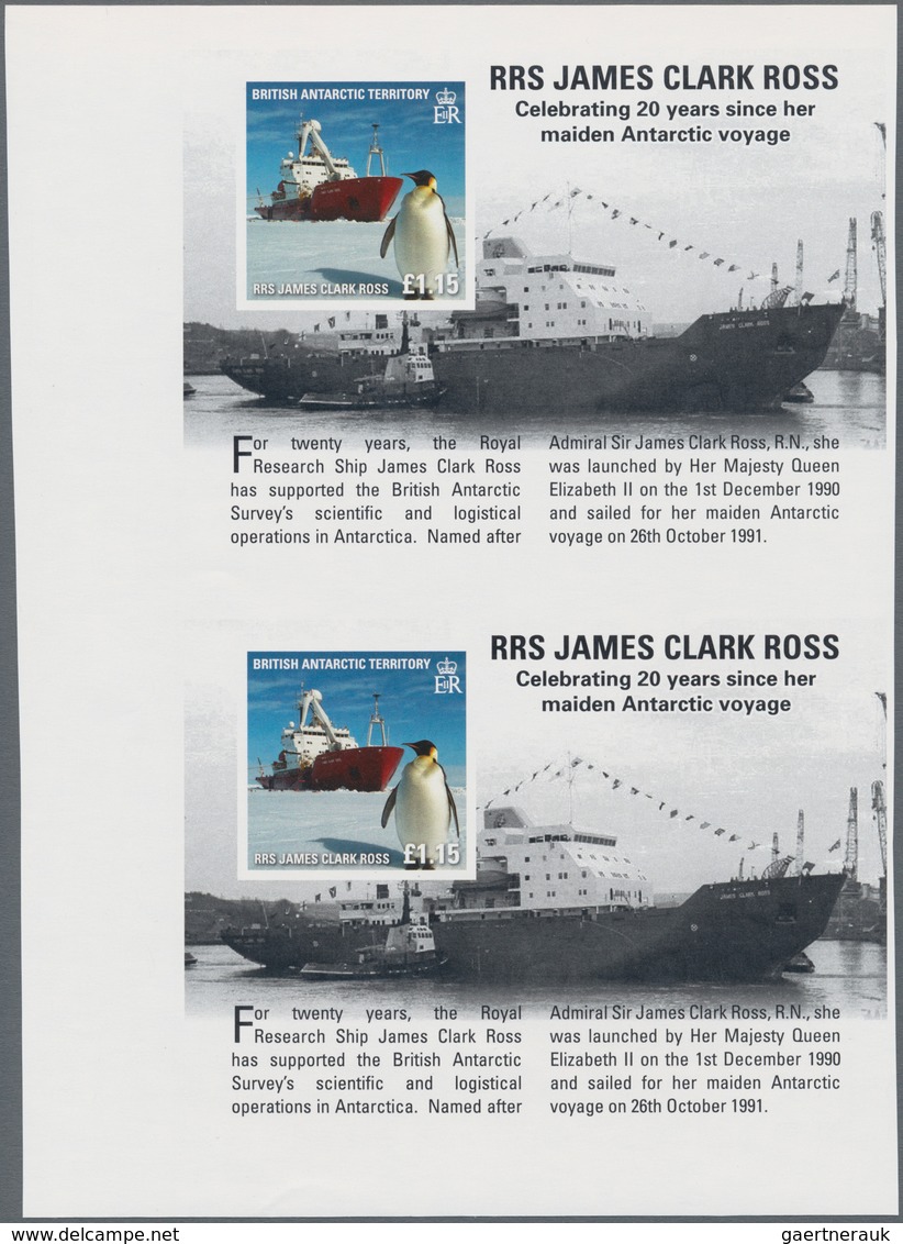 Britische Gebiete In Der Antarktis: 2011, Research Ships (RRS James Clark Ross And Penguin) Miniatur - Unused Stamps