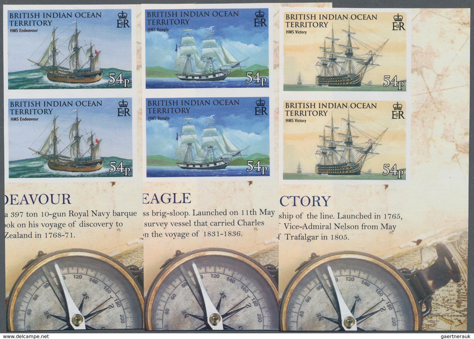 Britisches Territorium Im Indischen Ozean: 2009, Seafaring Complete Set Of Six Showing Different Shi - Other & Unclassified