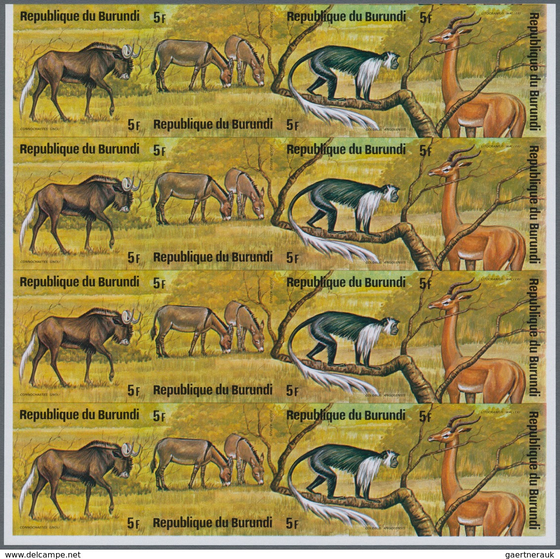 Burundi: 1975, African Animals (rhinoceros, Snake, Gazelle, Desert Fox, Birds, Mandrill Etc.) Comple - Ongebruikt