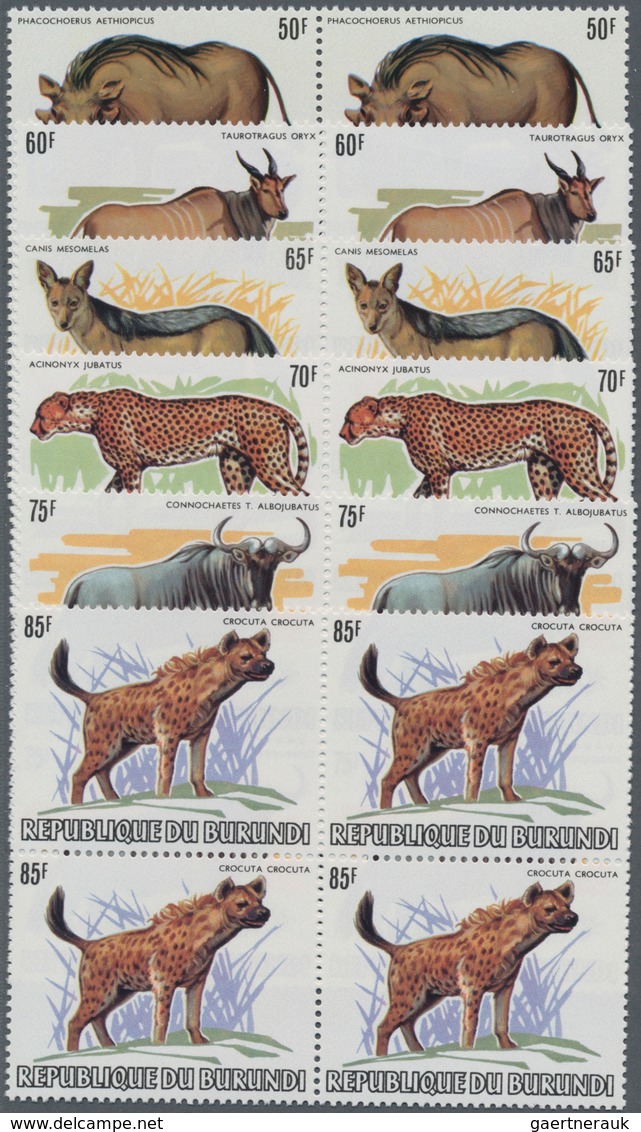 Burundi: 1982, African Wildlife Complete Set Of 13 From 2fr. To 85fr. (Lion, Giraffe, Rhinoceros, El - Ungebraucht