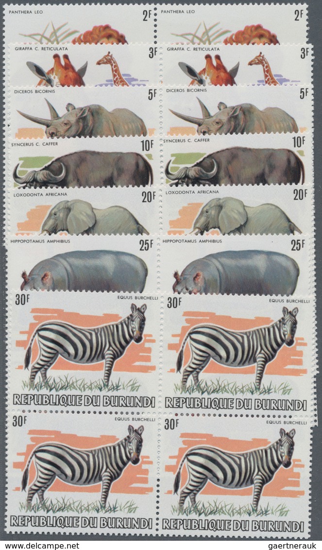 Burundi: 1982, African Wildlife Complete Set Of 13 From 2fr. To 85fr. (Lion, Giraffe, Rhinoceros, El - Ungebraucht