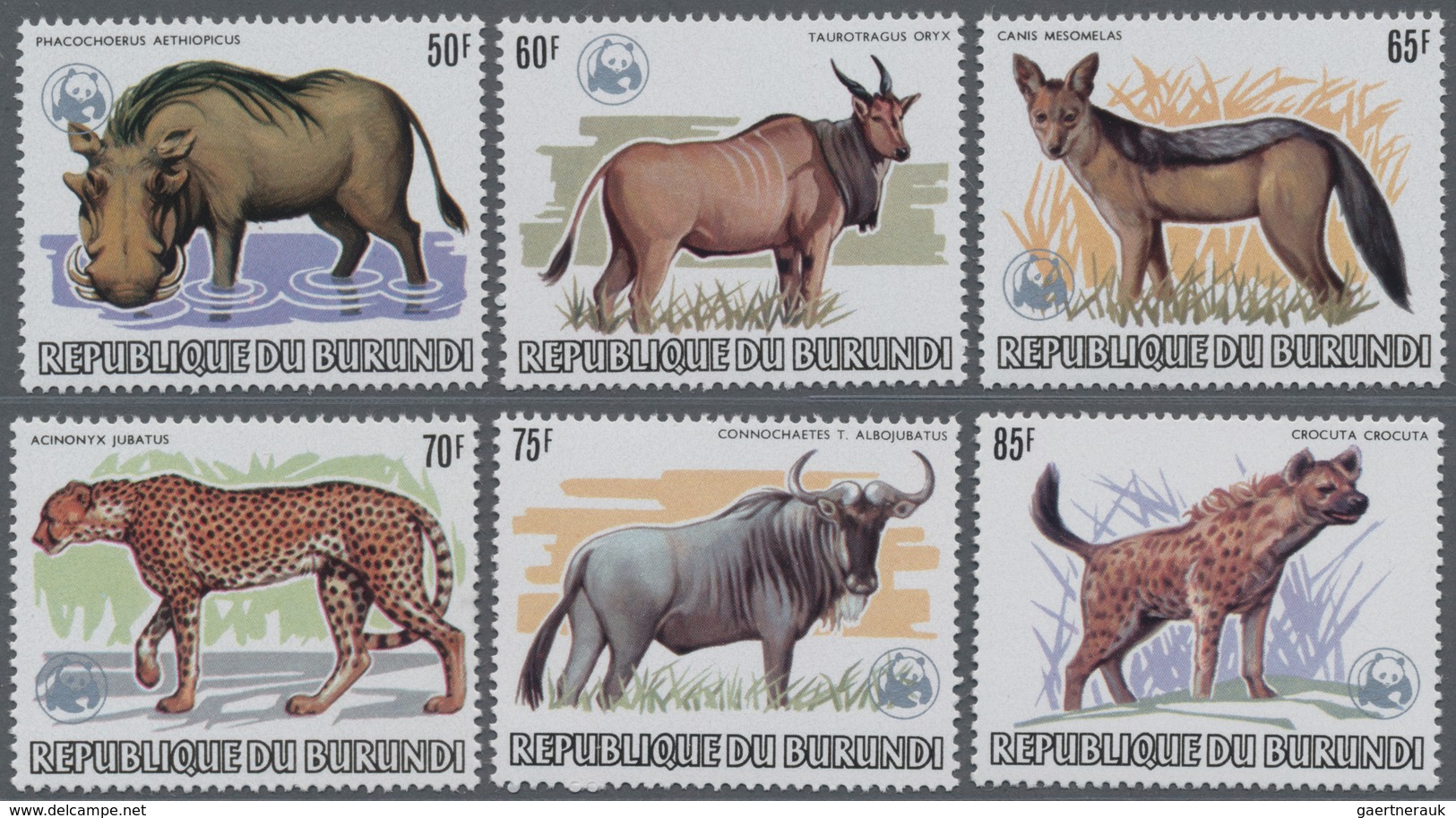 Burundi: 1983, African Wildlife Complete Set Of 13 From 2fr. To 85fr. (Lion, Giraffe, Rhinoceros, El - Ongebruikt