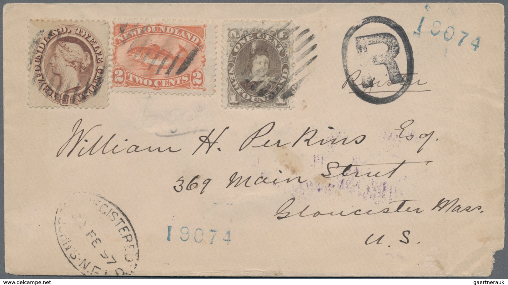 Neufundland: 1897, 12c. Chestnut (short Perf. At Top), 1c. Grey-brown And 2c. Orange-vermilion, Attr - 1857-1861