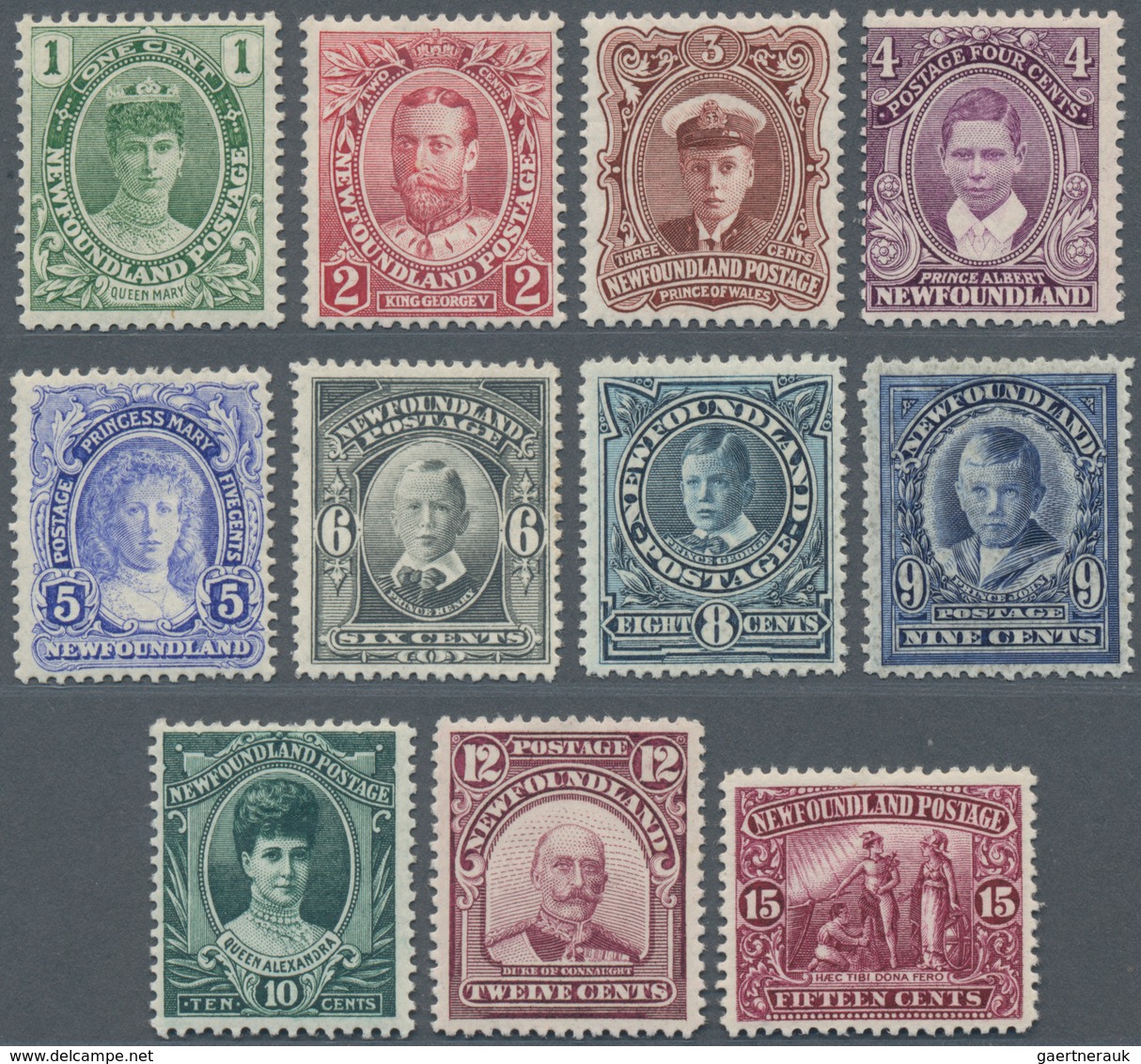 Neufundland: 1911, Coronation Issue Complete Set Mint Lightly Hinged, SG. £ 250 - 1857-1861