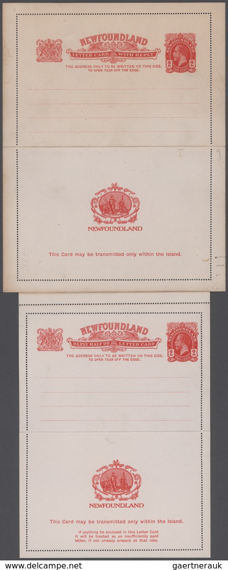 Neufundland: 1914, KGV 2c.+2c. Carmine REPLY LETTERCARD Fine And Fresh Unused - 1857-1861