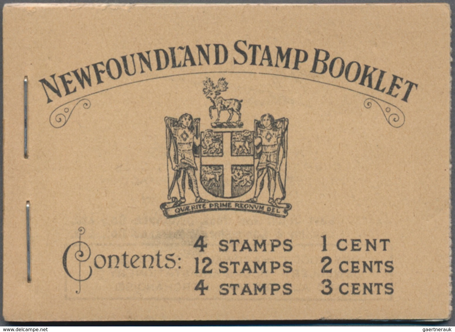 Neufundland: BOOKLETS: 1932, 40c. Booklet, Black On Buff Cover, Very Fresh. SG £500. - 1857-1861