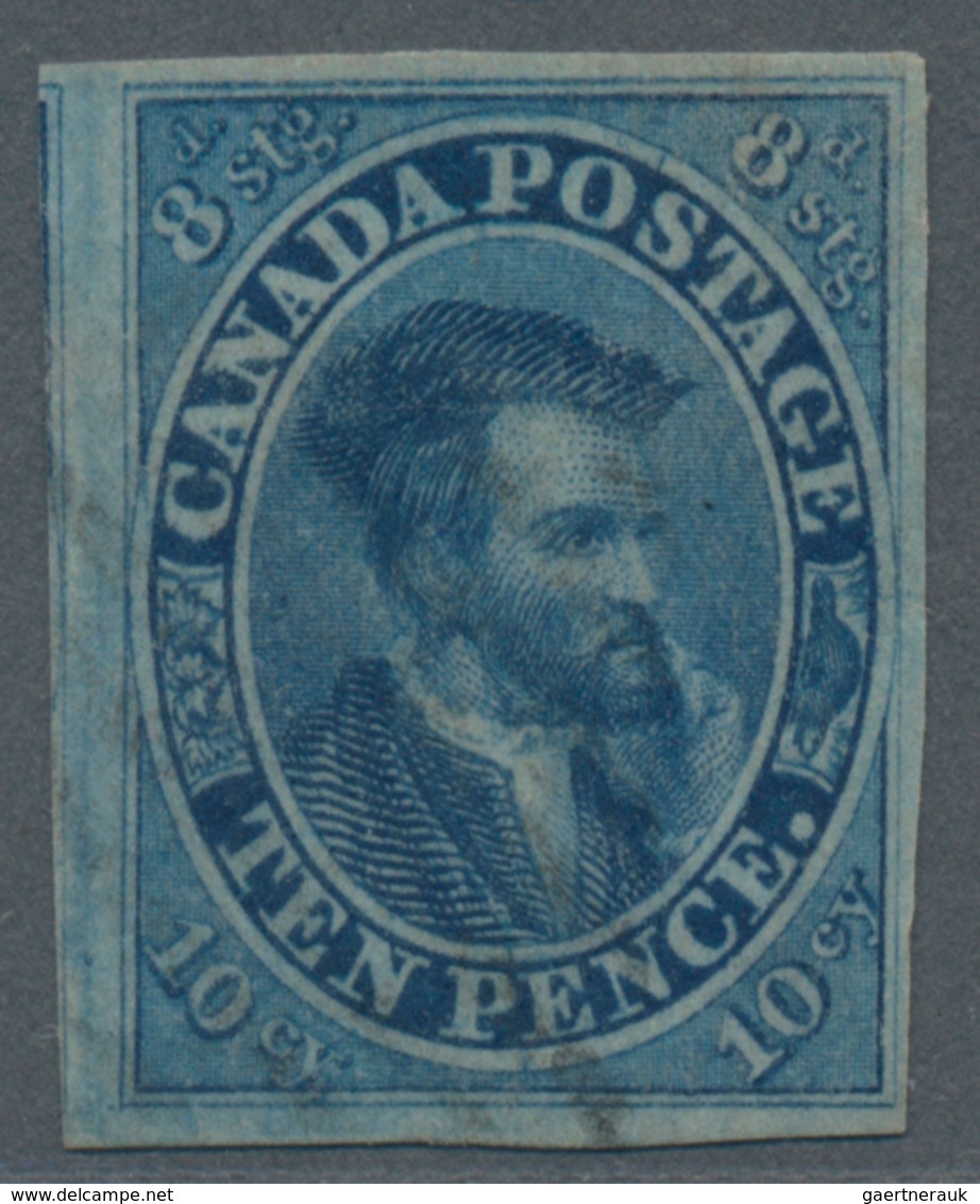 Kanada: 1855, 10 D Dull-blue On Thin Wove Paper, Imperf, Used, B.P.A. Cert Und Cert Holcombe (SG3.50 - Gebruikt