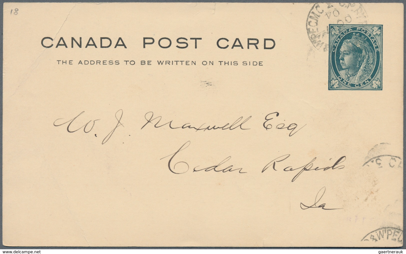 Canada - Ganzsachen: 1900/1901, Three Postal Stationery Cards 1c Blue-green With Additional Printing - 1903-1954 Kings